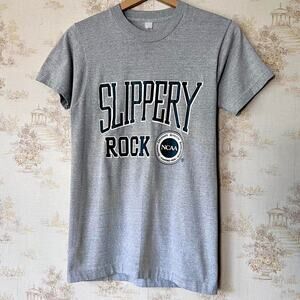 Vintage 80s Slippery Rock University T-Shirt | NCAA Single Stitch | Women's S